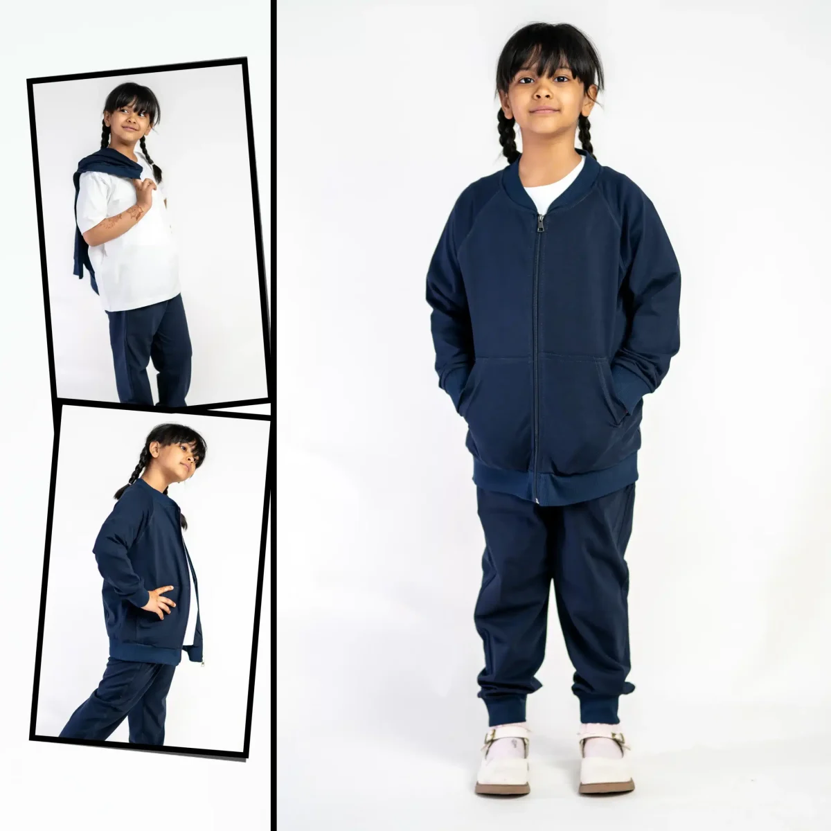 م  مدارس  علوم الأرتقاء  طقم  رياضي كحلي   قطن  3قطع - Image 2